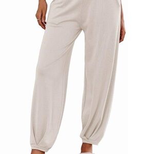 NWT Women's Cream Knit Lounge Pants